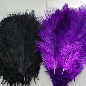 78 Black and purple ostrich feathers